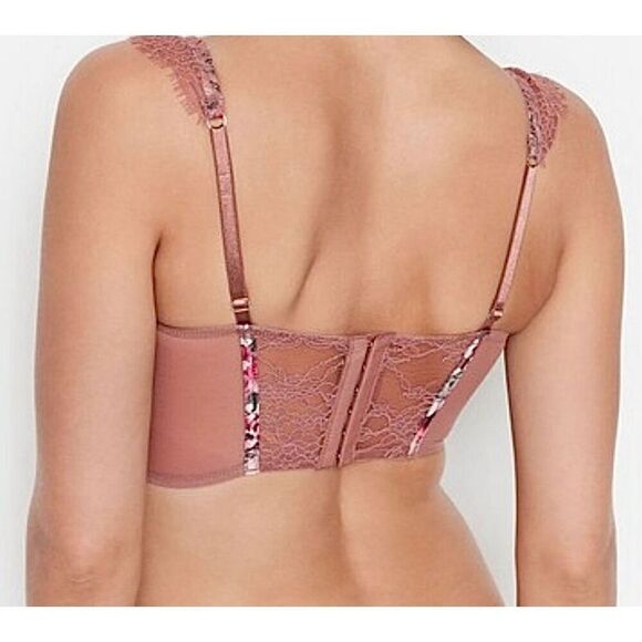Victoria’s Secret VS Dream Angels Lace Corset Bra Top in Vintage Rose Bloom size - Picture 2 of 7